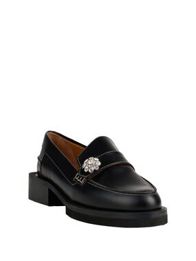 GANNI Cristal Jewel Button Leather Black Size 37 (us7)- EXCELLENT CONDITION